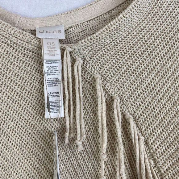 CHICO'S Cream Sweater Cape NWT - Picture 4 of 8